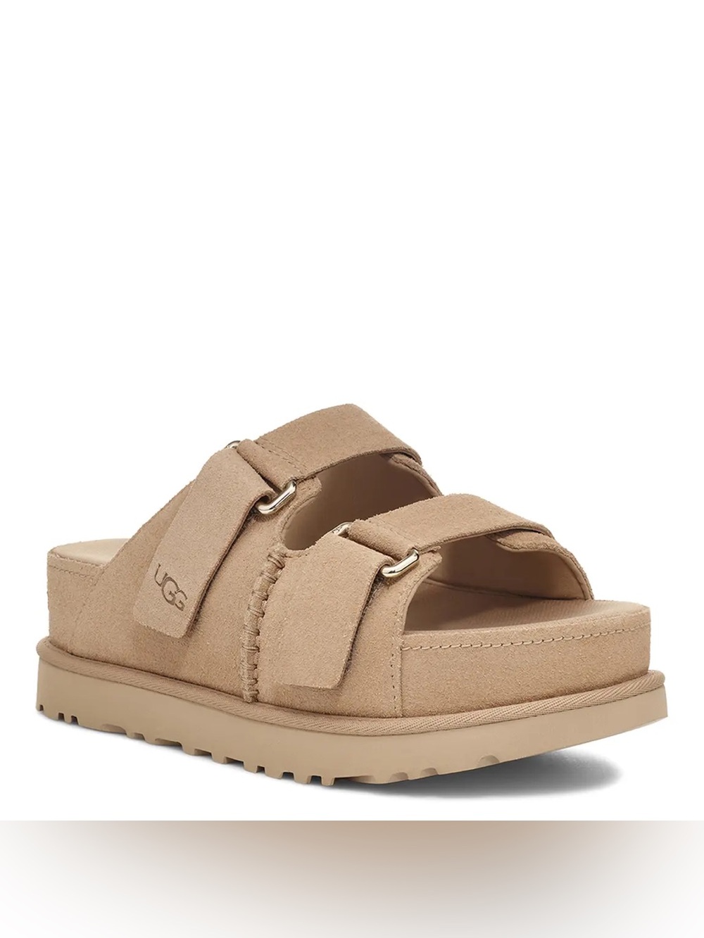 UGG golden star Women’s hi-slide sandal in Chestnut Suede tan